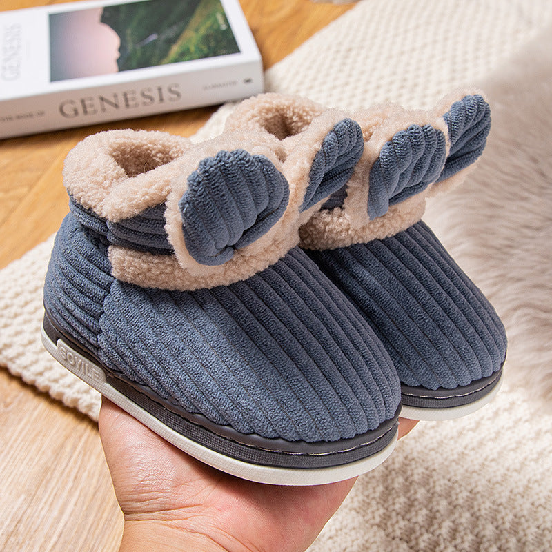 Children's Bag Heel Plus Plush Thick  Warm Cotton Shoes