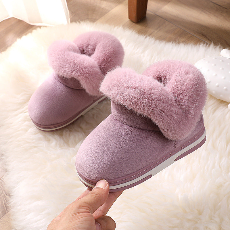 Children's Bag Heel Plus Plush Thick  Warm Cotton Shoes