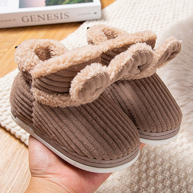 Children's Bag Heel Plus Plush Thick  Warm Cotton Shoes