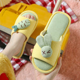 Cotton And Linen Home Slippers Color-matching Cute