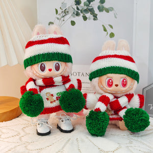 Labubu Sweater Gingerbread Man Doll Clothes Suit Shoes