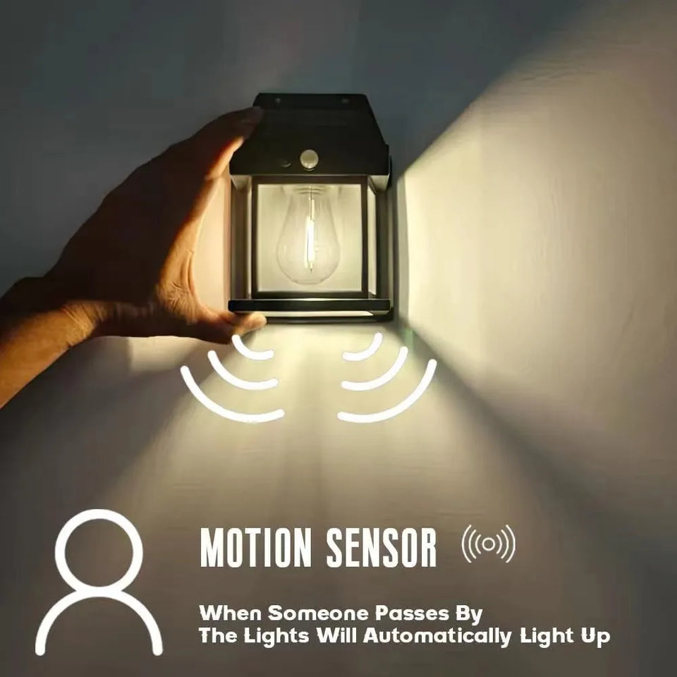 Outdoor Solar Tungsten Wall Light with Motion Sensor IP65 Waterproof