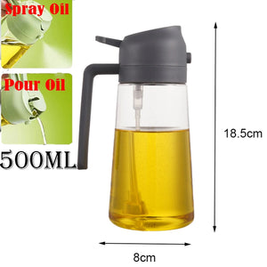 2in1 500ml Plastic Spray Oil Sprayer Bottle Spray Oil Dispenser Oil