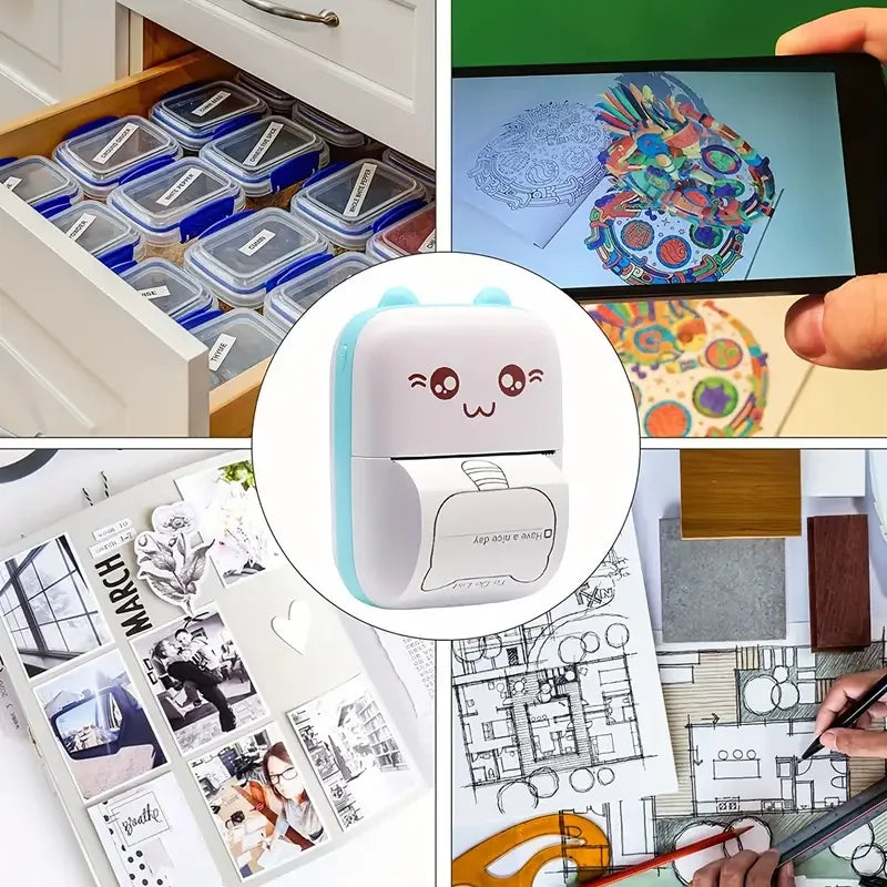 Portable Mini Pocket Printer With Wireless Inkless Printing For Photos