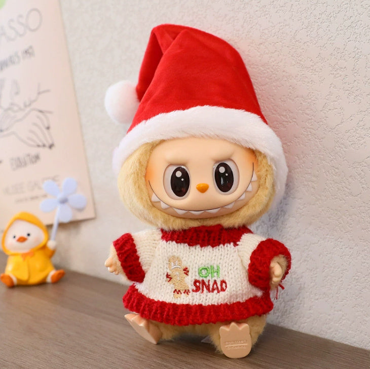 Labubu Sweater Gingerbread Man Doll Clothes Suit Shoes