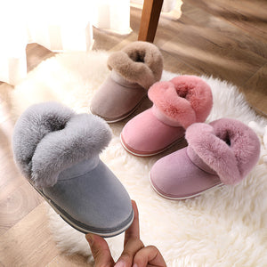 Children's Bag Heel Plus Plush Thick  Warm Cotton Shoes