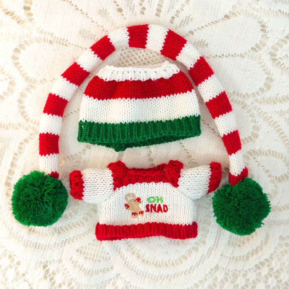 Labubu Sweater Gingerbread Man Doll Clothes Suit Shoes