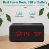 wooden alarm clock with Wireless Phone Charging Pad