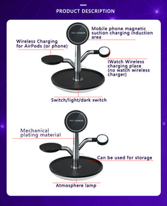 Universal Wireless  iPhone charger Stand for Iphone Apple Watch Airpods
