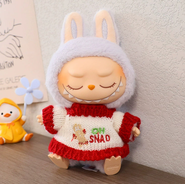Labubu Sweater Gingerbread Man Doll Clothes Suit Shoes