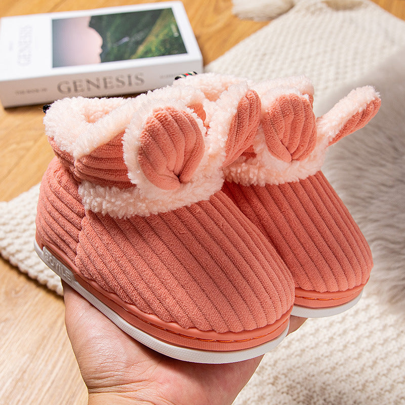 Children's Bag Heel Plus Plush Thick  Warm Cotton Shoes