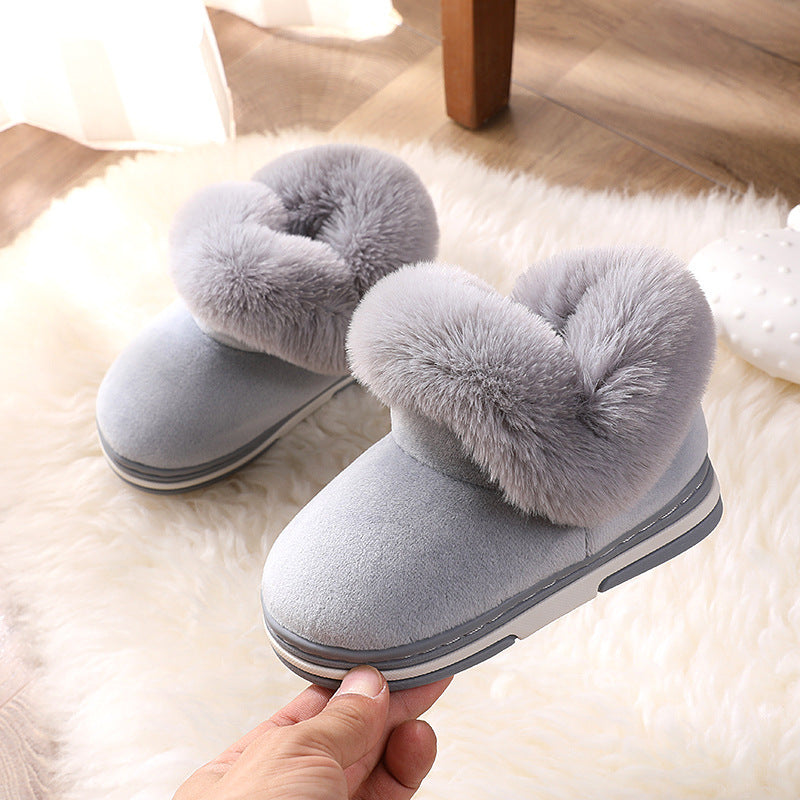 Children's Bag Heel Plus Plush Thick  Warm Cotton Shoes